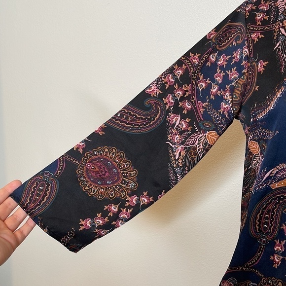 Dressbarn Surplice Wrap Kimono Shirt Leopard Blouse Small - Picture 6 of 7